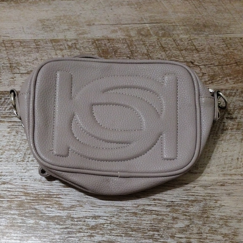 Bebe Chic Taupe Leather Crossbody Bag